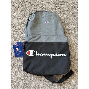 CHAMPION Manuscript Backpack 100% Polyester Grey Black with Laptop Sleeve